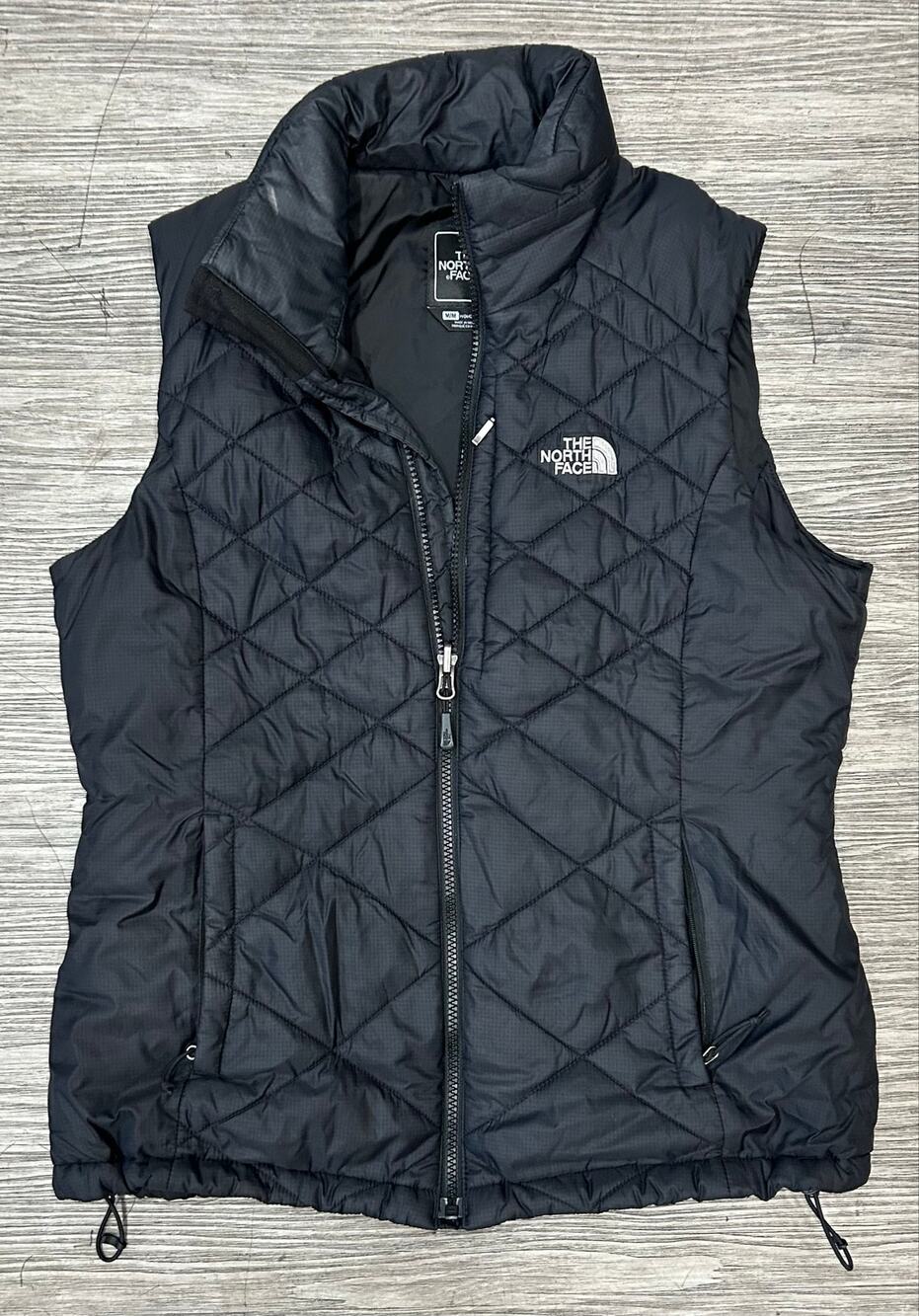 The North Face Quilted Puffer Vest Black Women's Medium Full Zip Stand Collar